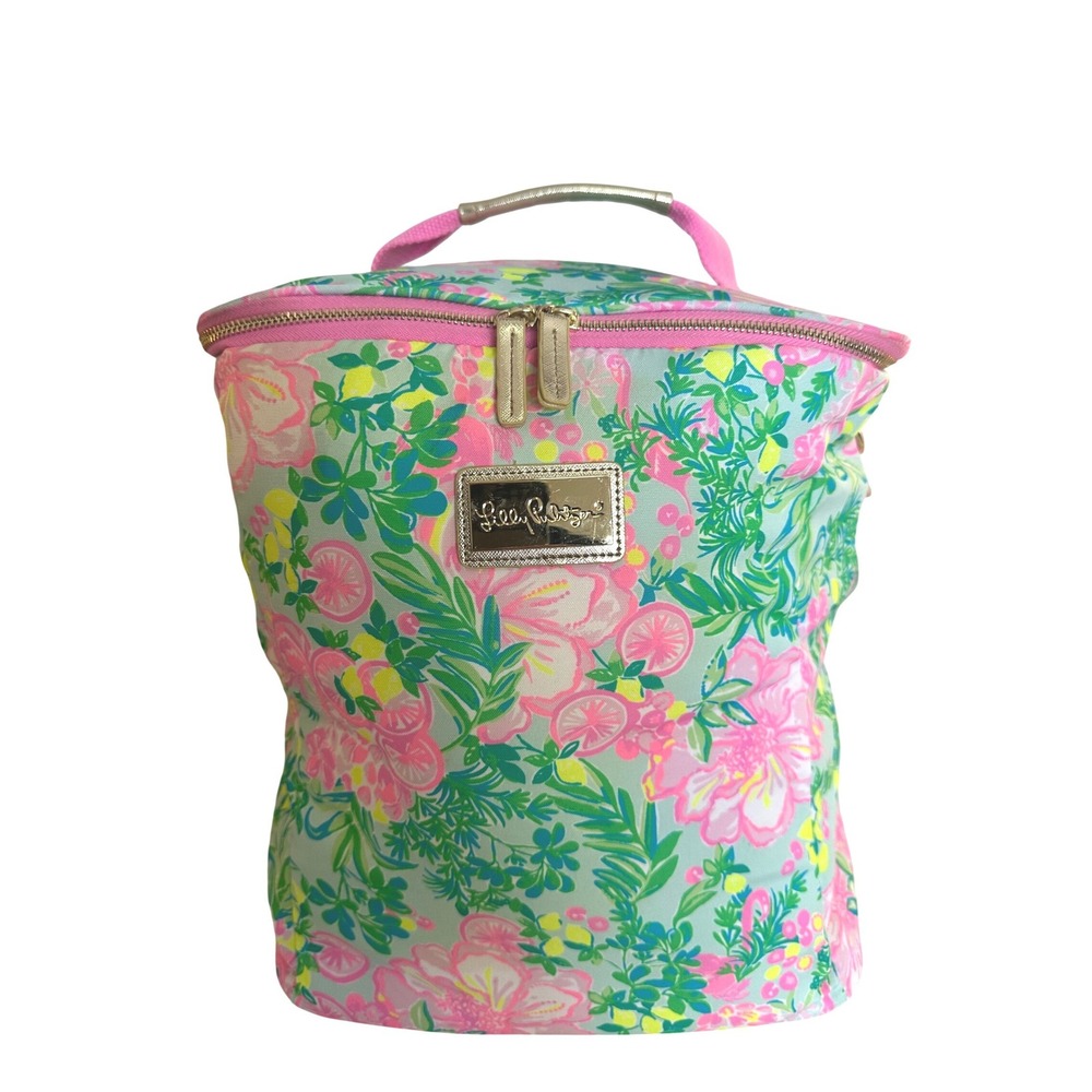 Lilly Pulitzer Pink Floral Swizzle Stick Insulated Cooler Bag